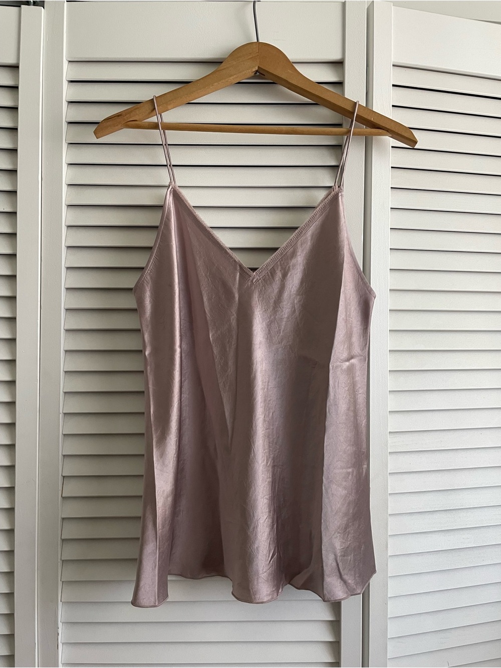 Massimo Dutti Satin V-Neck Camisole | Dusty Vintage Pink | Size S